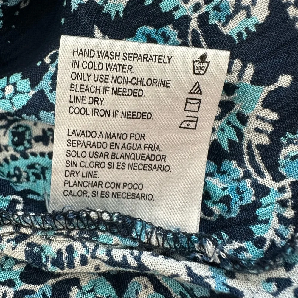 NEW! BILA Nola Tiered Maxi Skirt Boho Indian Block Print Blue Paisley Size L